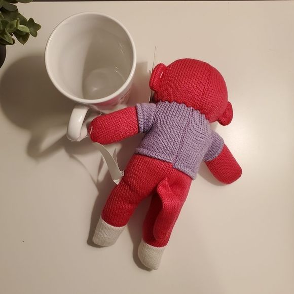 🌺 3/$25 Sock Monkey in mug with heart design 💕 - Picture 9 of 16